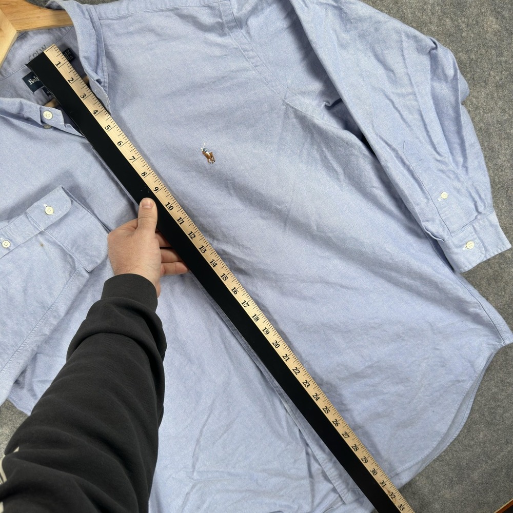 Ralph Lauren Yarmouth Shirt Mens XL Blue Cotton Oxford Button‎ Down Long Sleeve - Picture 7 of 16